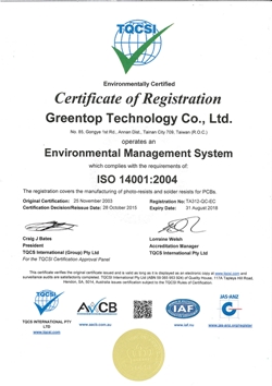 ISO 14001 Certificate